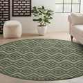 Nourison Home Versatile Green 8' x Round Area Rug - Easy Clean, Non Shedding, Bed Room, Living Room, Dining Room, Kitchen (8' x Round)