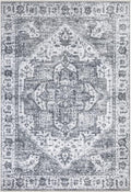 Bloom Rugs Caria Washable Non-Slip 6x9 Rug - Silver/Dark Gray Traditional Area Rug for Living Room, Bedroom, Dining Room, and Kitchen - Exact Size: 6' x 9'