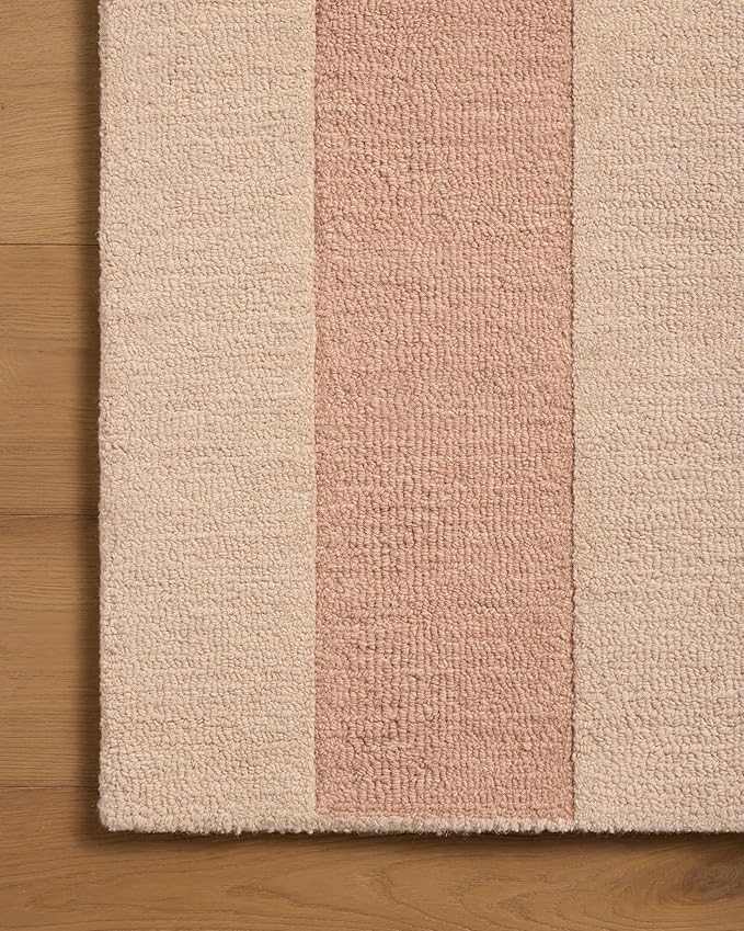 Loloi Leanne Ford Craven Collection CVN-01 Blush/Rose 2'-3" x 3'-9" Accent Rug Geometrical, Patterned, Neutral, Entryway, Mudroom, Bathroom, and Kitchen