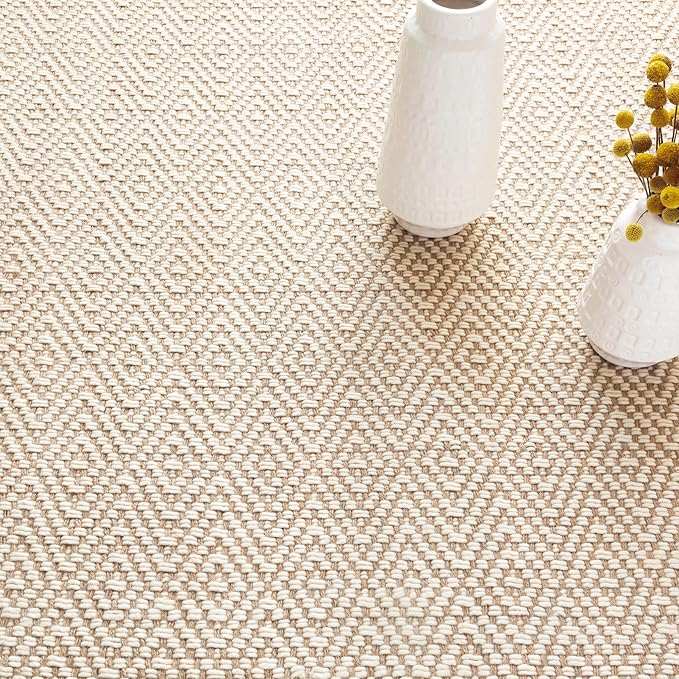 Dash & Albert Cocchi Handwoven Wool Rug, 2.5 X 8 Feet, Tan Geometric Pattern