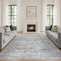 Grey Rug 8x10 Area Rugs: Washable Boho Large Vintage Neutral Soft Rug Stain Resistant Farmhouse Non-Slip Indoor Floor Carpet for Living Room Bedroom Playroom Office Dining Room Apartment Dorm