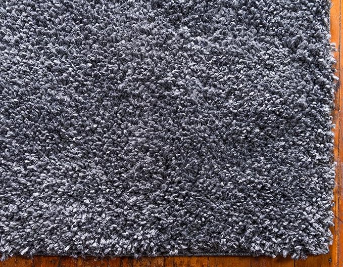 Unique Loom Davos Shag Collection Area Rug - Solid (2' 7" x 20' Runner, Peppercorn)
