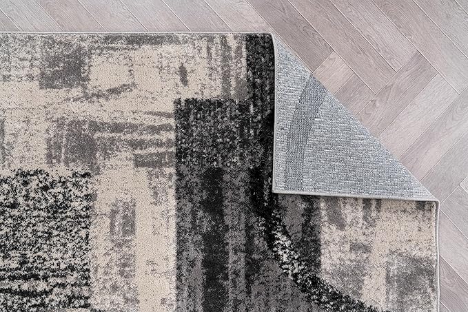 Rugshop Contemporary Circle Design Area Rug, Non-Shedding Carpet for Living Room, Dining Room, or Large Bedroom, Cream, 8'8" x 12'