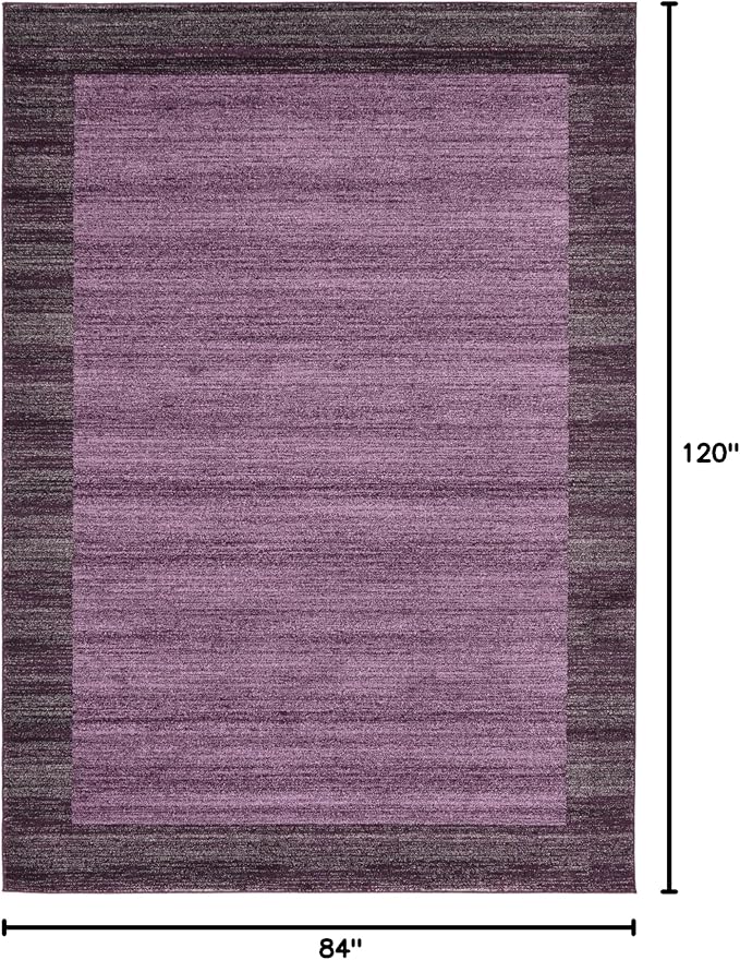 Rugs.com Angelica Collection Rug – 7' x 10' Violet Medium Rug Perfect for Bedrooms, Dining Rooms, Living Rooms