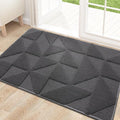 OLANLY Door Mats Indoor, Non-Slip, Absorbent, Dirt Resist, Entrance Washable Mat, Low-Profile Inside Entry Doormat for Entryway (32x20 inches, Dark Grey)