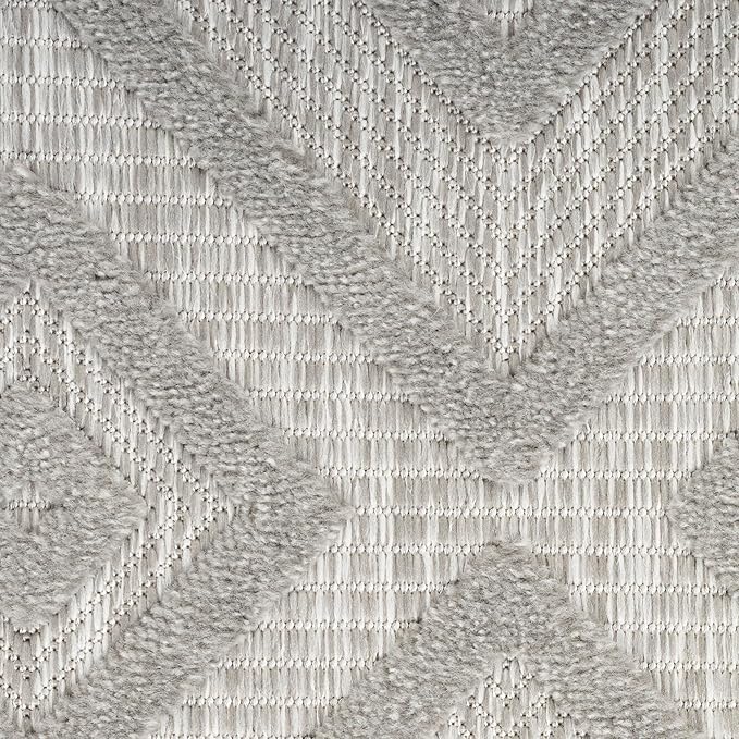 Nourison Home Versatile Silver Grey 7' x 10' Area Rug - Easy Clean, Non Shedding, Bed Room, Living Room, Dining Room, Kitchen (7' x 10')
