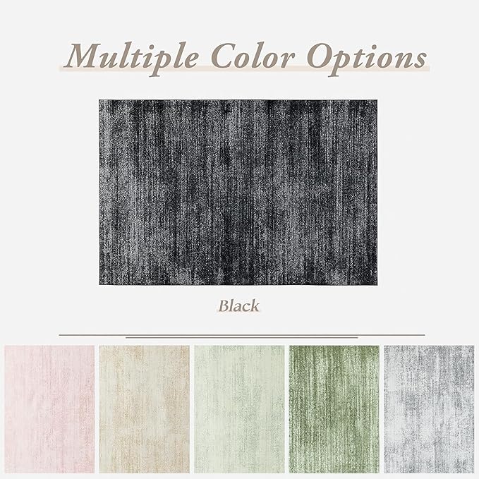 Black and White Rug for Bathroom Kitchen,Washable Non Slip Abstract Area Rugs for Entrway,2x3