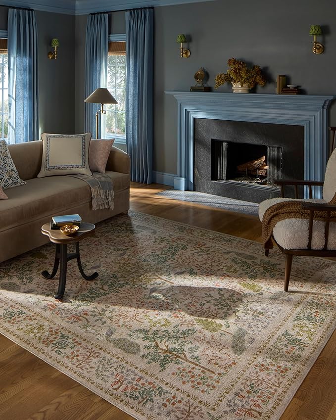 Loloi Rifle Paper Co. Canopy Collection CNP-05 Ivory 2'-6" x 7'-6" Runner Rug