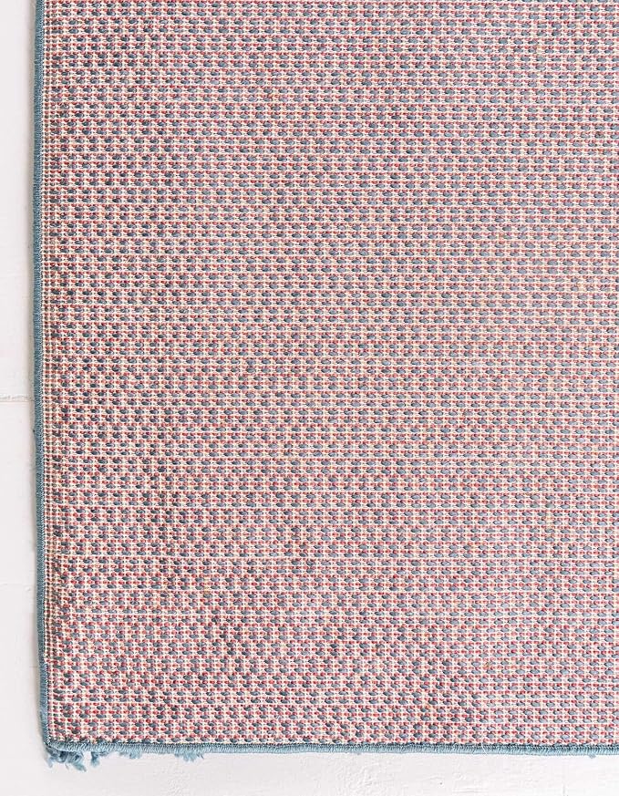 Unique Loom Davos Shag Collection Area Rug - Solid (3' 3" Square, Marine Blue)