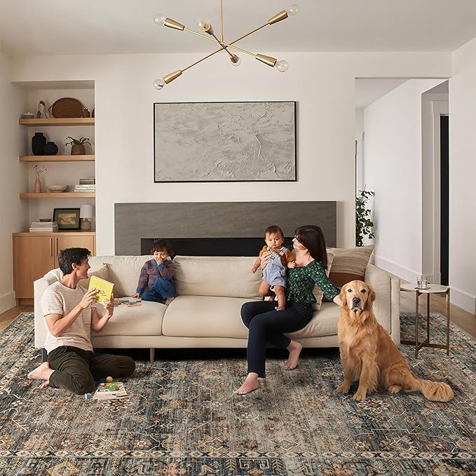 Area Rug Non Slip Machine Washable Ultra Soft Living Room/Bedroom/Kitchen/Outdoor/Classroom Camel, 8'×10'
