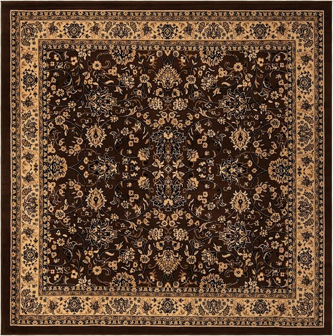 Unique Loom Sialk Hill Collection Area Rug - Washington (7' 10" Square Brown/Black)