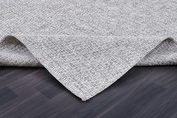 Easy Jute Rugs 2x7 Gray Color Living Room Indoor Outdoor Runner Rug for Farmhouse Patio and Kitchen Rug High Traffic Washable Easy to Clean Solid Boho Woven Design Outside Carpet (2 x 7)