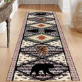Bohemian Southwestern Animal Bear Pine Cone Long Runner, 2x8ft, Comfortable Breathable Vintage Rug for Kitchen Dining Room Office