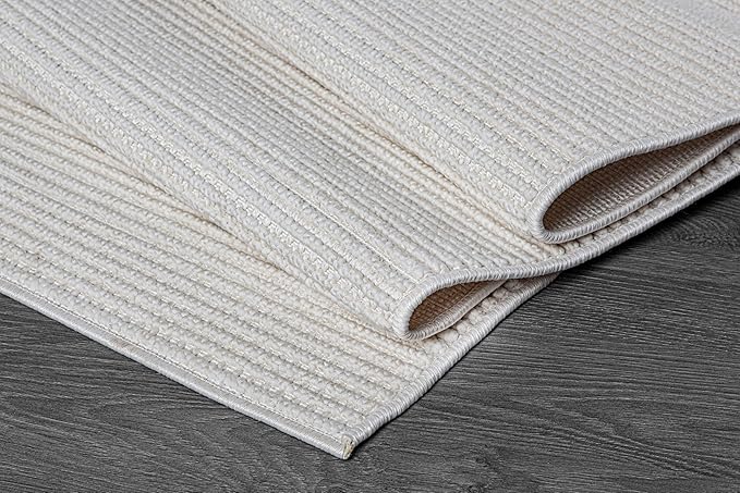 Beverly Rug Micro Loop Area Rug White 5x7 Modern Luxury Soft Trellis Geometric Durable Indoor Area Rugs for Living Dining Room Office Stain Resistant Non Shedding Casual Indoor Carpet White 5 x 7