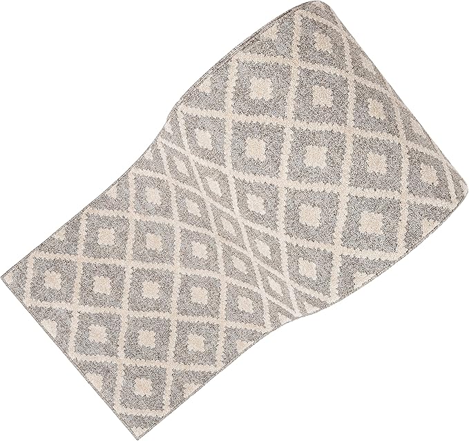 Well Woven Custom Size Runner - Choose Your Length - Ainsley Ivory Diamond Trellis Geometric Tribal - 27 Inches Wide x 21 Feet Long Runner (27" x 21' Runner) Rug