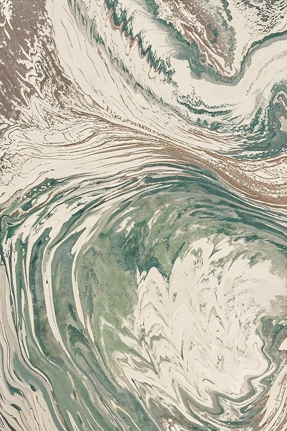 Ciicool Abstract Swirl Area Rug Indoor, 5x7 Washable Entryway Rug, Modern Soft Throw Entry Rug with Non-Slip Backing for Bedroom Living Room Entrance Kitchen, Low-Pile Floor Carpet Doormat Green