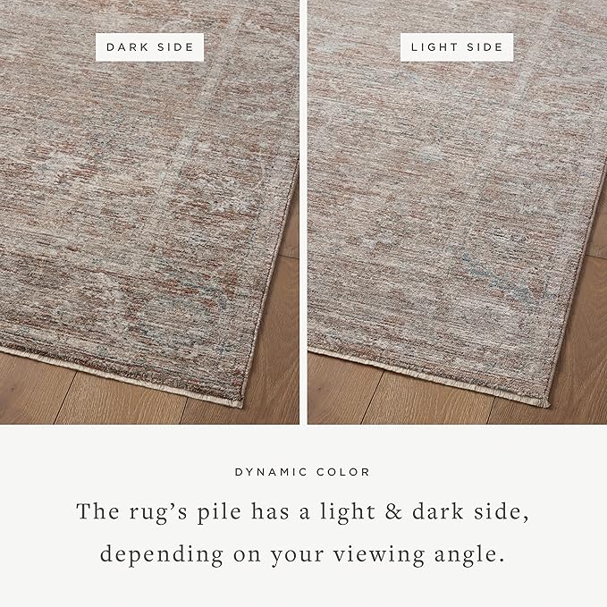 Loloi Magnolia Home by Joanna Gaines Millie Collection MIE-04 Brick/Fog 11'-6" x 15'-7", .25" Pile Height, Area Rug