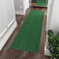 Ottomanson 2'7" x 8' Hallway Runner with Scraper Pile - Extra Durable Non-Slip Rug Mat for Indoor & Outdoor Use - Ideal for Kitchen, Entryway & Garage - High-Traffic Carpet, Green