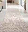 Well Woven Custom Size Hallway Stair Runner - Choose Your Length - 27 Inches Wide x 13 Feet Long Runner (27" x 13' Runner) Rug - Ivory Sibi Soft Touch, Modern Abstract - Hi-Lo Pile