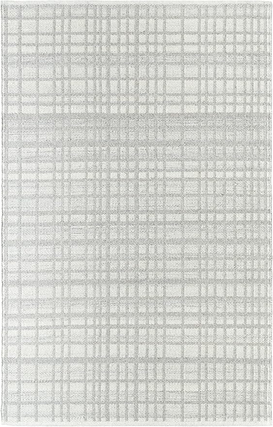Mark&Day Wool Rugs, 5x8 Ishaq Solid and Border Light Grey Area Rug, Grey Ivory Carpet for Living Room, Bedroom or Kitchen (5' x 7'6")