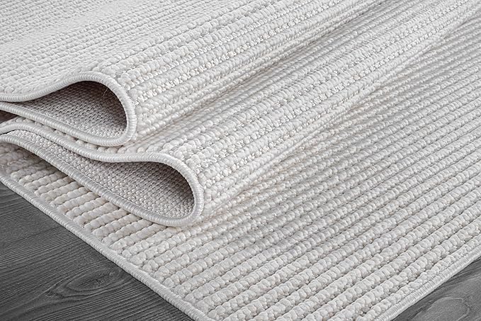 Beverly Rug Micro Loop Large Area Rug White 9x12 Modern Luxury Trellis Geometric Durable Indoor Area Rugs for Living Dining Room Office Stain Resistant Non Shedding Casual Indoor Carpet White 9 x 12