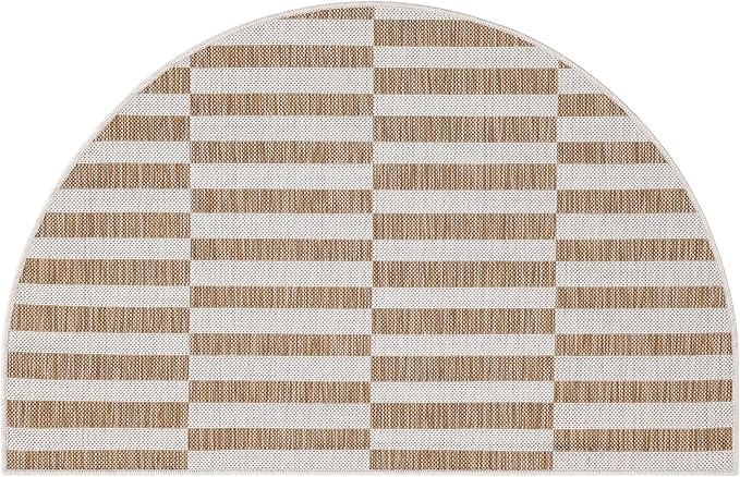 Unique Loom Outdoor Striped Collection Area Rug - Striped (2' 7" x 4' 1" Hearth Taupe/Ivory)