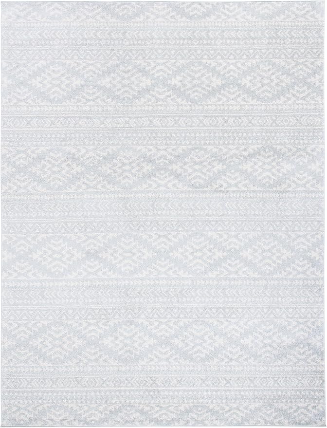 SAFAVIEH Area Rug 12x18 - Tulum Collection - Large - Light Grey & Ivory, Moroccan Boho Tribal Design, Non-Shedding & Easy to Clean, Ideal for Living Room, Bedroom, Dining Space (TUL272F)