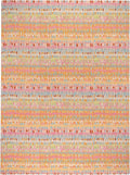 Dash & Albert Paint Chip Stone Hand Micro Hooked Wool Rug, 7.5 X 9.5 Feet, Multicolored/Pink Geometric Pattern