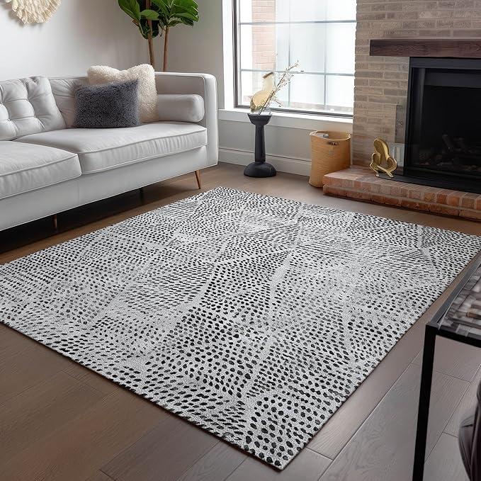 Addison Rugs Chantille ACN591 Pewter 10' x 14' Indoor Outdoor Area Rug, Easy Clean, Machine Washable, Non Shedding, Bedroom, Living Room, Dining Room, Kitchen, Patio Rug