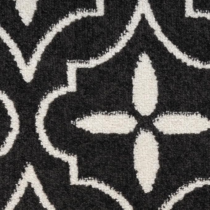 Nourison Home Nourison Essentials Black Ivory 4' x 6' Area Rug - Easy Clean, Non Shedding, Bed Room, Living Room, Dining Room, Kitchen (4' x 6')