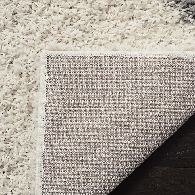 SAFAVIEH Dallas Shag Collection Area Rug - 10' Square, Ivory & Grey, Trellis Design, Non-Shedding & Easy Care, 1.5-inch Thick Ideal for High Traffic Areas in Living Room, Bedroom (SGD257F)