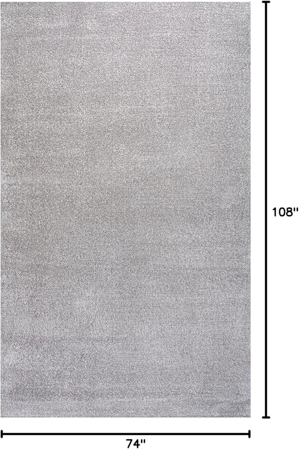 Eyely UES100K-6 Supersoft Haze Solid Low-Pile Indoor Area Rug, Coastal, Bohemian, Minimalist, Classic, Casual for Bedroom,Kitchen,Living Room,Non Shedding,Easy-Washing, Gray, 6 X 9