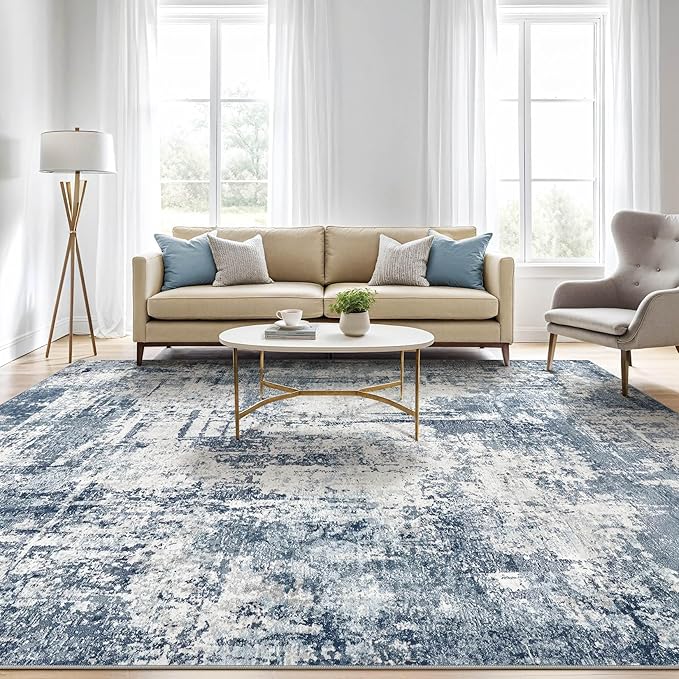 6X9 Area Rugs Living Room: Washable Large Abstract Soft Rug Stain Resistant Indoor Non-Slip Carpet for Men Modern Home Enthusiasts Aged 25-45 - High Traffic Areas - Bedroom Office Dining Room