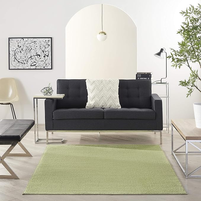 Nourison Home Nourison Essentials Green 4' x 6' Area Rug - Easy Clean, Non Shedding, Bed Room, Living Room, Dining Room, Kitchen (4' x 6')