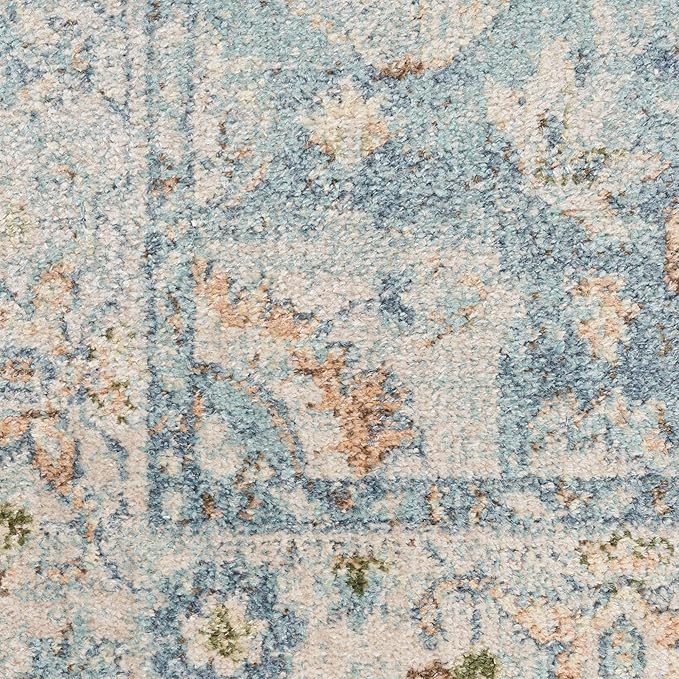 Nourison Home Astra Machine Washable Light Blue 7'10" x 10' Area Rug - Easy Clean, Non Shedding, Bed Room, Living Room, Dining Room, Kitchen (8' x 10')