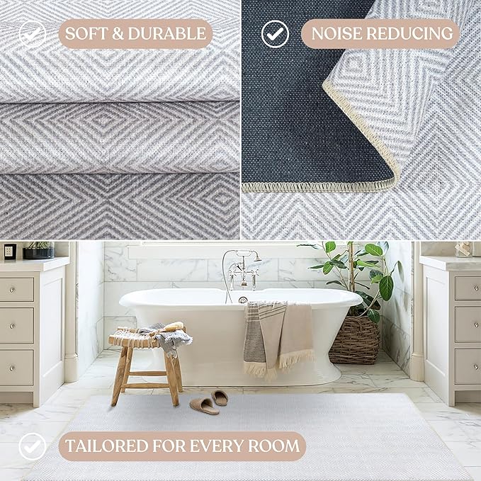 Fame Living Washable Area Rug. Modern Farmhouse. Vintage. Turkish. Bohemian. Distressed. Oriental. Traditional. Rugs for Living Room. Dining. Bedroom. Office. Entryway. Foyer. (864CC, 5'9" x 8'9")