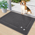 BEQHAUSE Dog Door Mat for Muddy Paws 24"x36" Dirt Trapper Absorbent Doormat Non Slip Entryway Rugs Washable Stain Resistant Welcome Floor Mat Soft Low-Profile for Front Back Door, Dark Grey