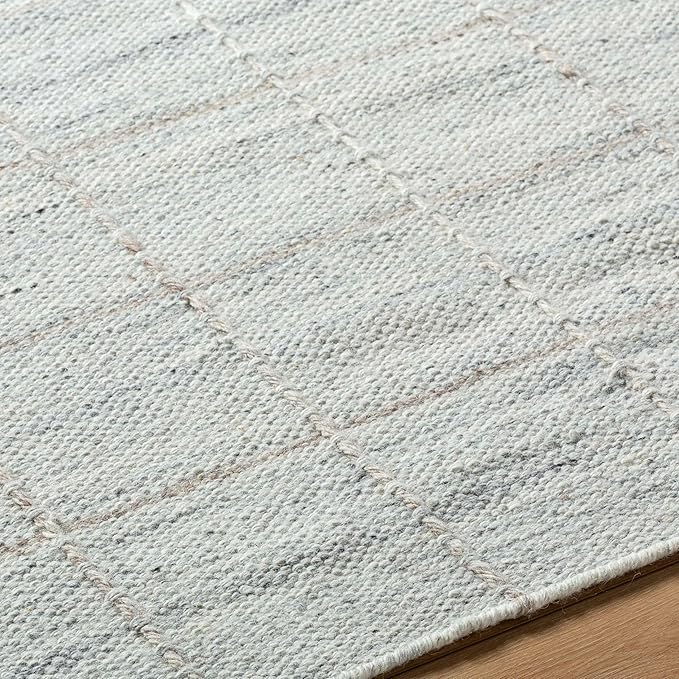 Mark&Day Wool Rugs, 2x8 Ishaq Cottage Metallic - Silver Runner Area Rug, Grey Silver Carpet for Hallway, Kitchen, Bedroom or Living Room (2'6" x 8' Runner)