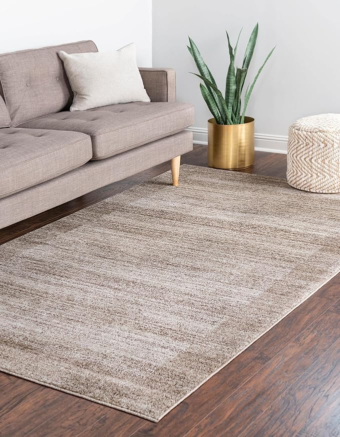 Rugs.com Angelica Collection Rug – 9' x 12' Beige Medium Rug Perfect for Living Rooms, Large Dining Rooms, Open Floorplans