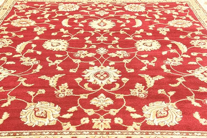 Unique Loom Voyage Collection Traditional Oriental Classic Intricate Design Area Rug (10' 0 x 10' 0 Square, Red/Gold)