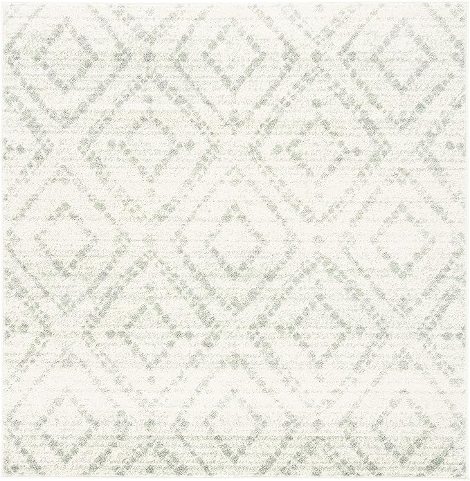 SAFAVIEH Adirondack Collection Area Rug - 10' Square, Ivory & Green, Geometric Design, Non-Shedding & Easy Care, Ideal for High Traffic Areas in Living Room, Bedroom, Dining (ADR131X-10SQ)