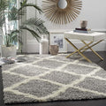 SAFAVIEH Dallas Shag Collection Area Rug - 4' Square, Grey & Ivory, Trellis Design, Non-Shedding & Easy Care, 1.5-inch Thick Ideal for High Traffic Areas in Living Room, Bedroom (SGD257G)