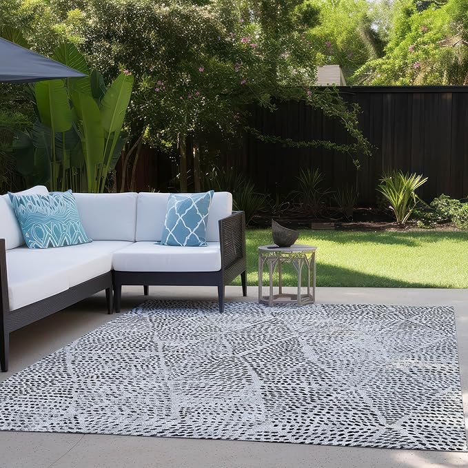 Addison Rugs Chantille ACN591 Pewter 8' x 10' Indoor Outdoor Area Rug, Easy Clean, Machine Washable, Non Shedding, Bedroom, Living Room, Dining Room, Kitchen, Patio Rug