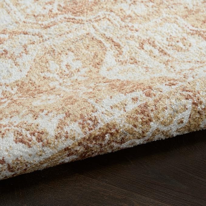 Nourison Home Astra Machine Washable Rust 4' x 6' Area Rug - Easy Clean, Non Shedding, Bed Room, Living Room, Dining Room, Kitchen (4' x 6')