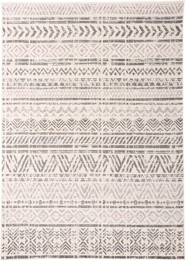 Rugshop Geometric Boho Perfect for high Traffic Areas of Your Living Room,Bedroom,Home Office,Kitchen Area Rug 12' x 15' Gray