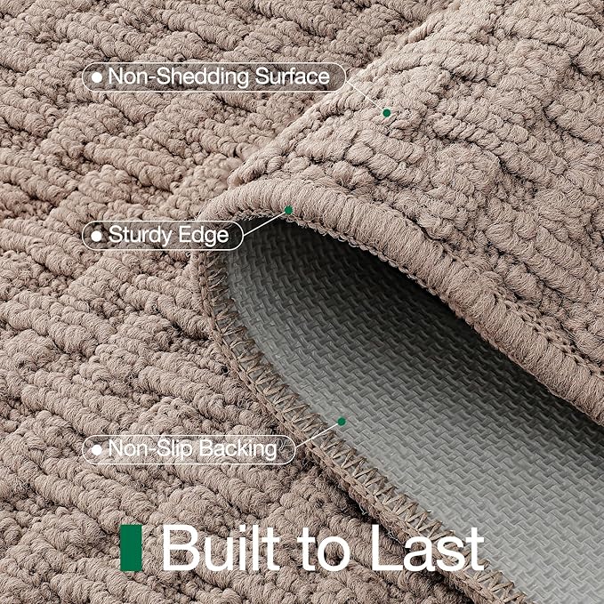 LUMI Washable Door Mat Indoor Entrance 24x36, Dirt Trapper Front Door Mats with Absorbent Interior and Non-Slip Rubber Backing, Entryway Doormat, Beige