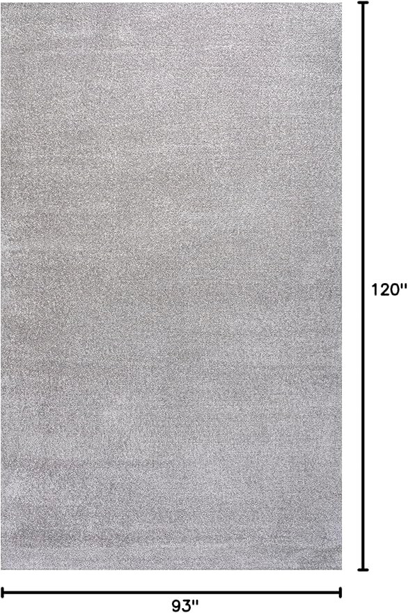 Eyely UES100K-8 Supersoft Haze Solid Low-Pile Indoor Area Rug Casual;Contemporary;Solid;Traditional, Bedroom, Kitchen, Living Room, Easy-Cleaning, Non-Shedding, 8 X 10, Light Gray