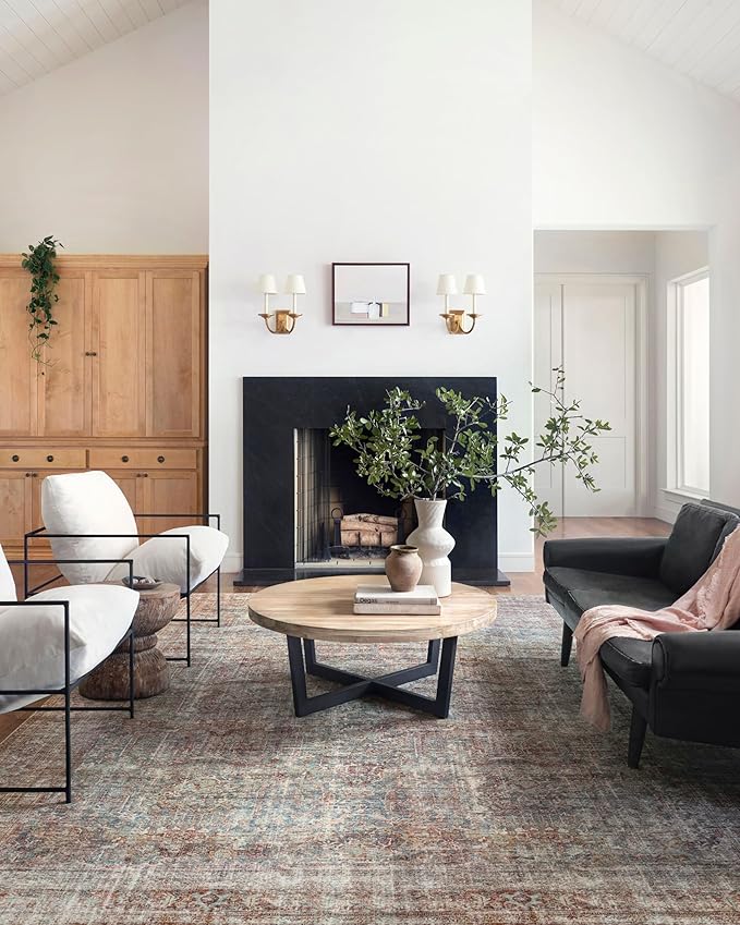 Loloi Chris Loves Julia Jules Collection JUL-05 Lagoon/Brick 9'-6" x 14', .13" Pile Height, Area Rug