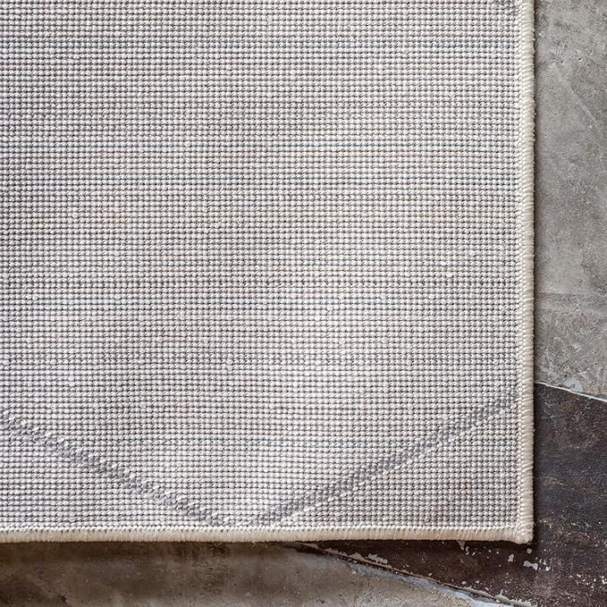 Unique Loom Trellis Frieze Collection Area Rug - Geometric (2' x 10' Runner, Ivory/ Gray)