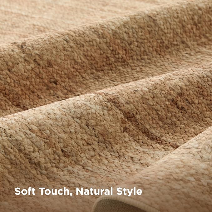 Bedsure 6x9 Printed Jute Rug for Living Room, Machine Washable Rugs, Jute-Look Rug, Non-Slip Backing, Non-Shedding